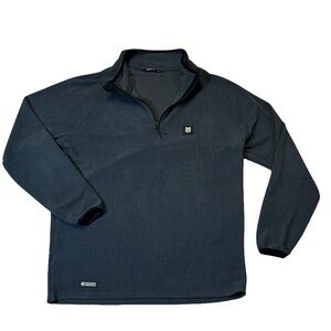 Freedom Industries mens XL blue waffle knit 1/4 zip pullover sweater EUC